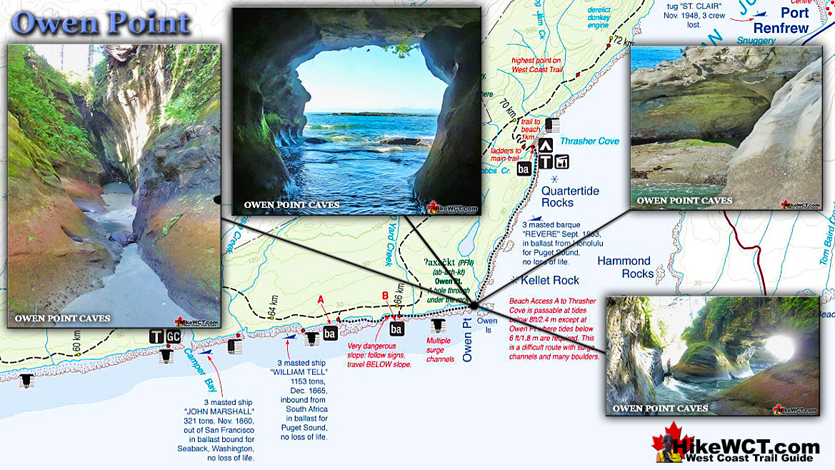 Owen Point Caves Map