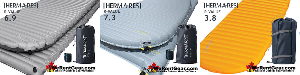 We Rent 3 Types of Sleeping Pads